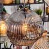Ripoll hanging light, globe light, pendant light Amber, clear, Smoke-coloured, 6-light sources