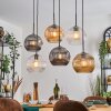 Ripoll hanging light, globe light, pendant light Amber, clear, Smoke-coloured, 6-light sources