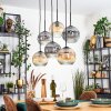 Ripoll hanging light, globe light, pendant light Amber, clear, Smoke-coloured, 6-light sources