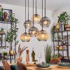 Ripoll hanging light, globe light, pendant light Amber, clear, Smoke-coloured, 6-light sources