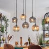 Ripoll hanging light, globe light, pendant light Amber, clear, Smoke-coloured, 6-light sources