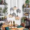 Ripoll hanging light, globe light, pendant light Amber, clear, Smoke-coloured, 6-light sources