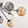 Ripoll ceiling light, globe light Amber, clear, Smoke-coloured, 10-light sources
