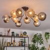 Ripoll ceiling light, globe light Amber, Smoke-coloured, 10-light sources