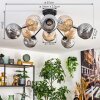 Ripoll ceiling light, globe light Amber, Smoke-coloured, 10-light sources