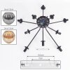 Ripoll ceiling light, globe light Amber, Smoke-coloured, 10-light sources