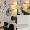 Bassagoda floor lamp, Arch lamps black, 1-light source, Fabric lampshade