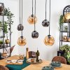 Ripoll hanging light, globe light, pendant light Amber, Smoke-coloured, 6-light sources