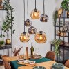 Ripoll hanging light, globe light, pendant light Amber, Smoke-coloured, 6-light sources