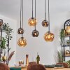 Ripoll hanging light, globe light, pendant light Amber, Smoke-coloured, 6-light sources