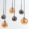 Ripoll hanging light, globe light, pendant light Amber, Smoke-coloured, 6-light sources