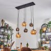 Ripoll hanging light, globe light, pendant light Amber, Smoke-coloured, 6-light sources