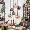 Ripoll hanging light, globe light, pendant light Amber, Smoke-coloured, 6-light sources
