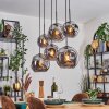 Ripoll hanging light, globe light, pendant light Smoke-coloured, 6-light sources