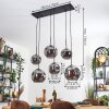 Ripoll hanging light, globe light, pendant light Smoke-coloured, 6-light sources