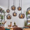 Ripoll hanging light, globe light, pendant light Smoke-coloured, 6-light sources