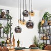 Ripoll hanging light, globe light, pendant light Amber, Smoke-coloured, 6-light sources