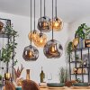 Ripoll hanging light, globe light, pendant light Amber, Smoke-coloured, 6-light sources