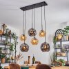 Ripoll hanging light, globe light, pendant light Amber, Smoke-coloured, 6-light sources