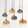 Ripoll hanging light, globe light, pendant light Amber, clear, Smoke-coloured, 6-light sources