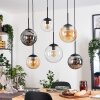Gastor hanging light, globe light, pendant light Amber, clear, Smoke-coloured, 6-light sources