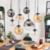 Gastor hanging light, globe light, pendant light Amber, clear, Smoke-coloured, 8-light sources