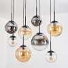 Gastor hanging light, globe light, pendant light Amber, clear, Smoke-coloured, 8-light sources