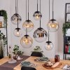 Gastor hanging light, globe light, pendant light Amber, clear, Smoke-coloured, 8-light sources