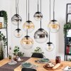 Gastor hanging light, globe light, pendant light Amber, clear, Smoke-coloured, 8-light sources