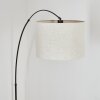 Bassagoda floor lamp, Arch lamps chrome, black, 1-light source, Fabric lampshade