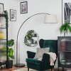 Bassagoda floor lamp, Arch lamps chrome, black, 1-light source, Fabric shade