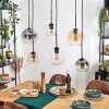 Koyoto hanging light, globe light, pendant light Amber, clear, Smoke-coloured, 6-light sources