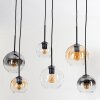 Koyoto hanging light, globe light, pendant light Amber, clear, Smoke-coloured, 6-light sources