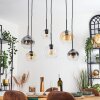 Koyoto hanging light, globe light, pendant light Amber, clear, Smoke-coloured, 6-light sources