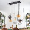 Koyoto hanging light, globe light, pendant light Amber, chrome, clear, Smoke-coloured, 6-light sources