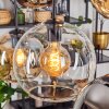 Koyoto hanging light, globe light, pendant light Amber, chrome, clear, Smoke-coloured, 6-light sources