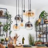 Koyoto hanging light, globe light, pendant light Amber, clear, Smoke-coloured, 6-light sources