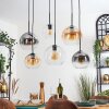 Koyoto hanging light, globe light, pendant light Amber, clear, Smoke-coloured, 6-light sources