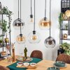Koyoto hanging light, globe light, pendant light Amber, clear, Smoke-coloured, 6-light sources