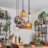 Ripoll hanging light, globe light, pendant light Amber, clear, Smoke-coloured, 6-light sources