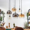 Ripoll hanging light, globe light, pendant light Amber, clear, Smoke-coloured, 6-light sources