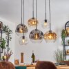 Ripoll hanging light, globe light, pendant light Amber, clear, Smoke-coloured, 6-light sources