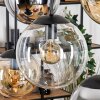 Gastor hanging light, globe light, pendant light Amber, chrome, clear, Smoke-coloured, 6-light sources