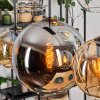 Koyoto hanging light, globe light, pendant light Amber, chrome, clear, Smoke-coloured, 6-light sources