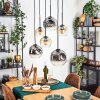 Ripoll hanging light, globe light, pendant light Amber, clear, Smoke-coloured, 6-light sources