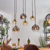Ripoll hanging light, globe light, pendant light Amber, clear, Smoke-coloured, 6-light sources