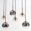 Ripoll hanging light, globe light, pendant light Amber, clear, Smoke-coloured, 6-light sources