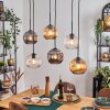 Ripoll hanging light, globe light, pendant light Amber, clear, Smoke-coloured, 6-light sources