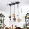 Ripoll hanging light, globe light, pendant light Amber, clear, Smoke-coloured, 6-light sources