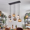 Ripoll hanging light, globe light, pendant light Amber, clear, Smoke-coloured, 6-light sources